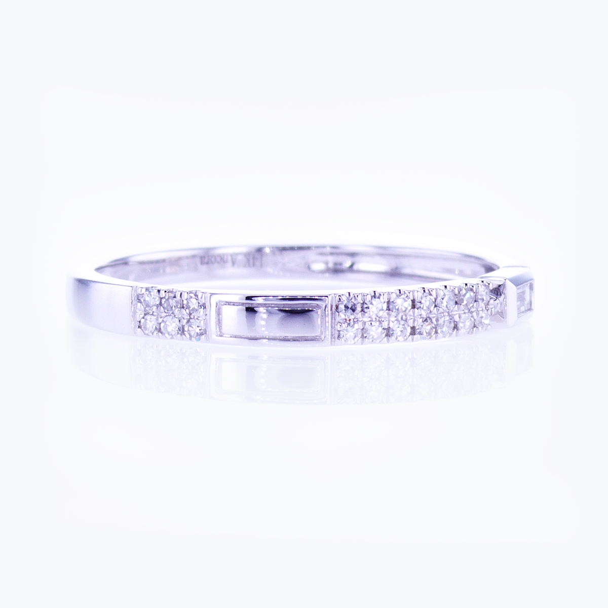 Double Diamond Row Wedding Band